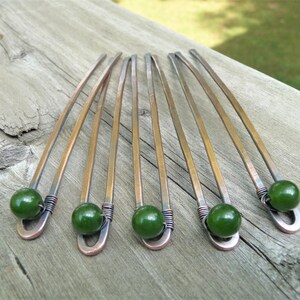 emerald green hair pins for buns and updos