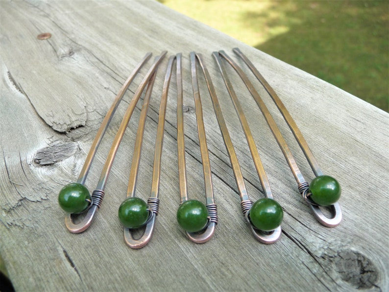 emerald green hair pins for buns and updos