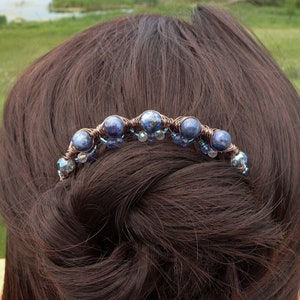 PEARL HAIR CLIP SMALL STONE BLUE PEARL HAIR CLIP SMALL STONE BLUE