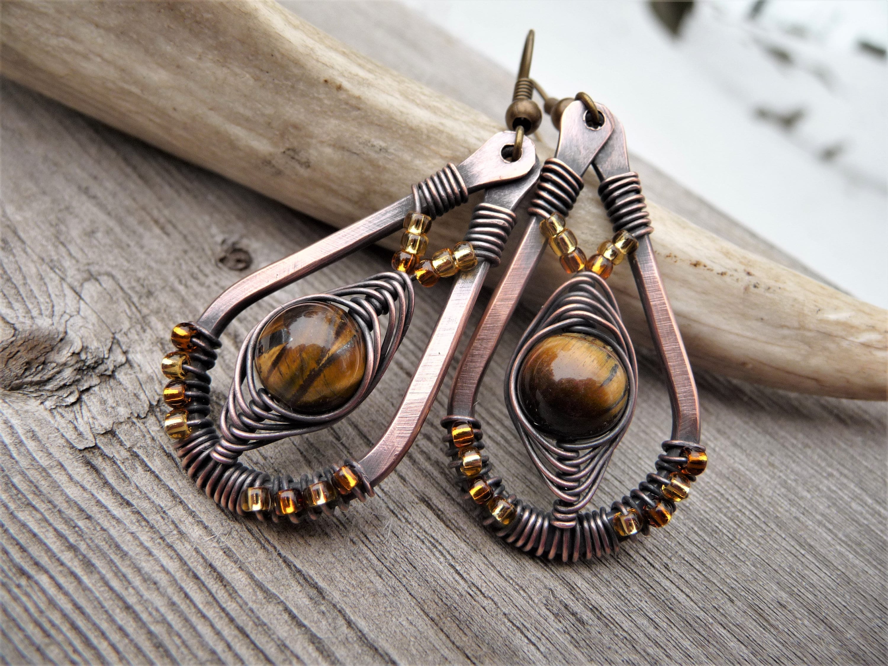 Teresa Earrings in Tigers Eye Teresa Earrings in Tigers Eye