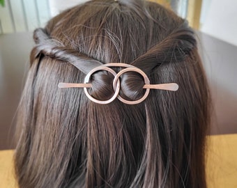 small mini size hair clip for fine hair, tiny hair barrette, hair accessories for long hair, half updo, copper metal hair pin, women's gift