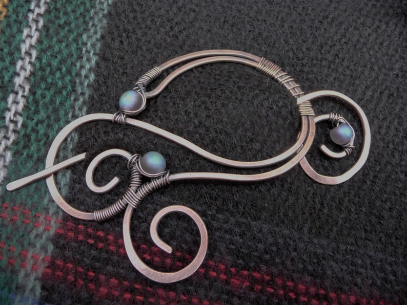 Spiral shawl pin wire wrap jewelry scarf pins with stick Etsy