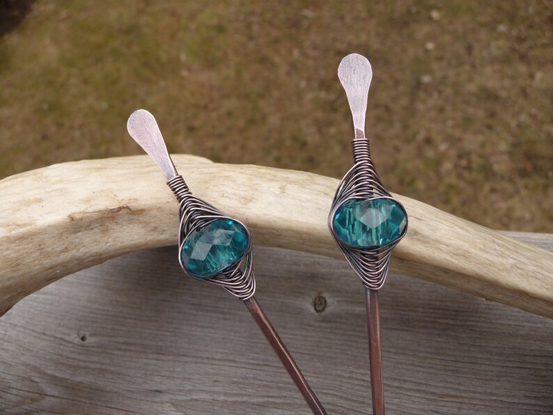 Decorative Hair Sticks For Buns Womens Hair Accessories Blue Etsy