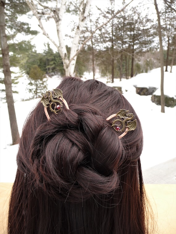 Dragon Hair Pin Forks Chignon Stick Games Of Thrones Hair Etsy