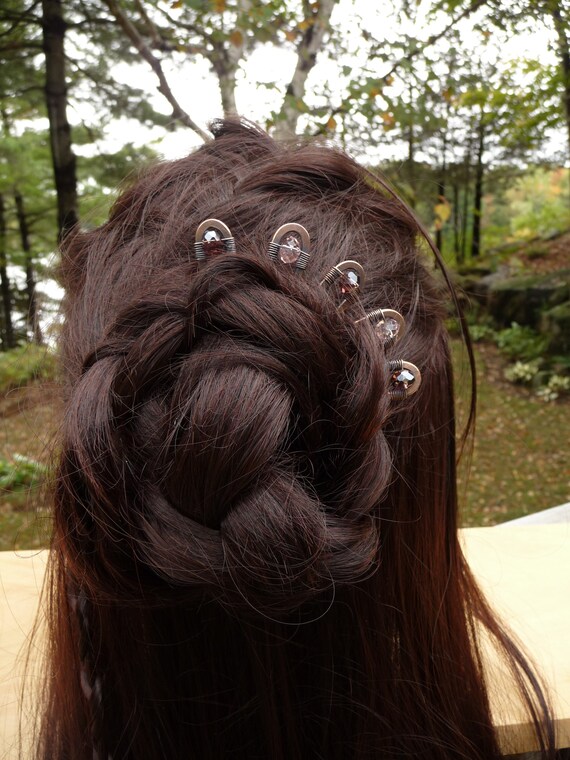 Metal Hair Pins Set Of 5 Bun Holder For Long Thick Or Thin Etsy