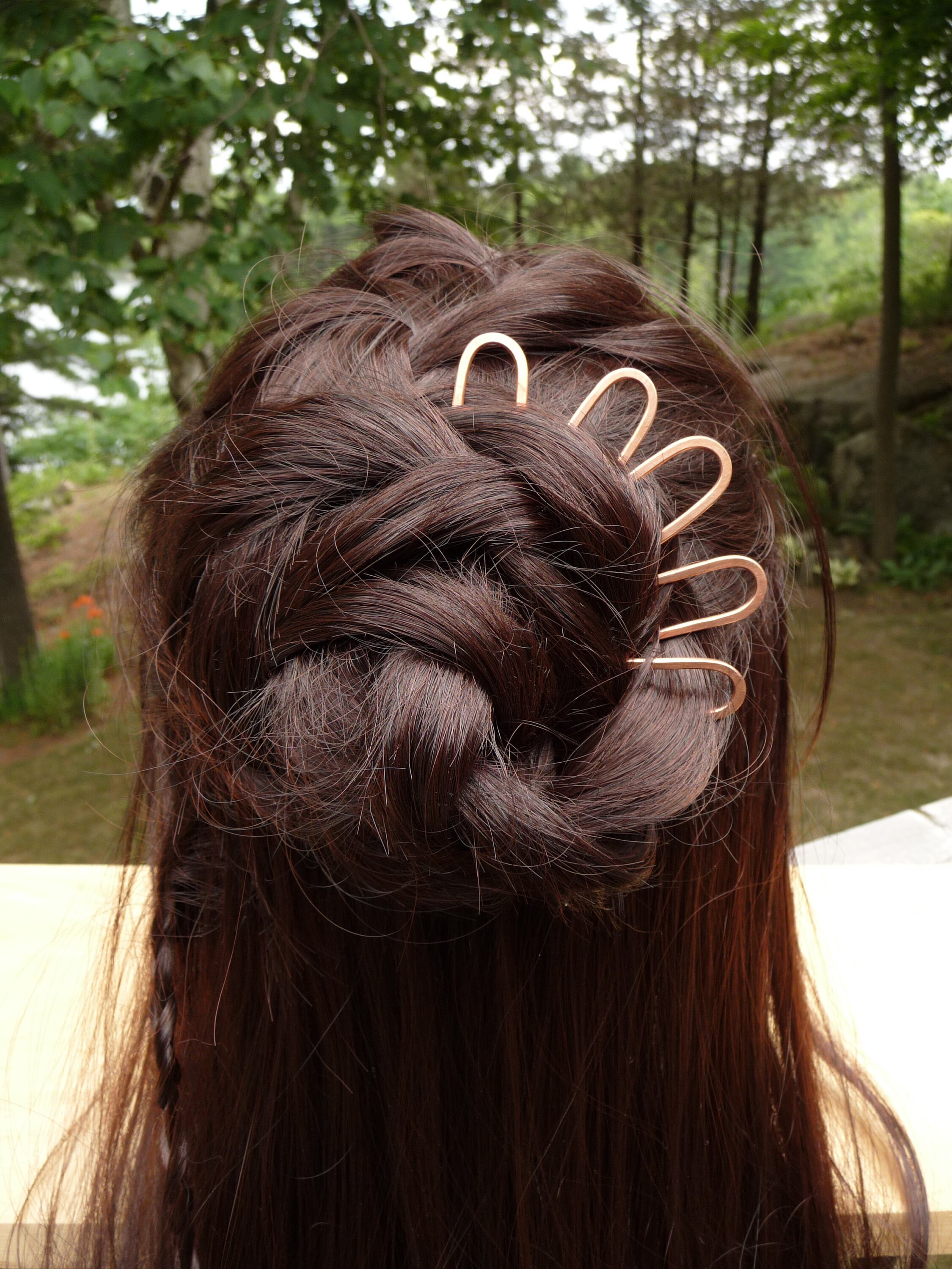 Metal Hair Pin Set of 5 Pins for Buns Copper Hair Fork Mini Etsy