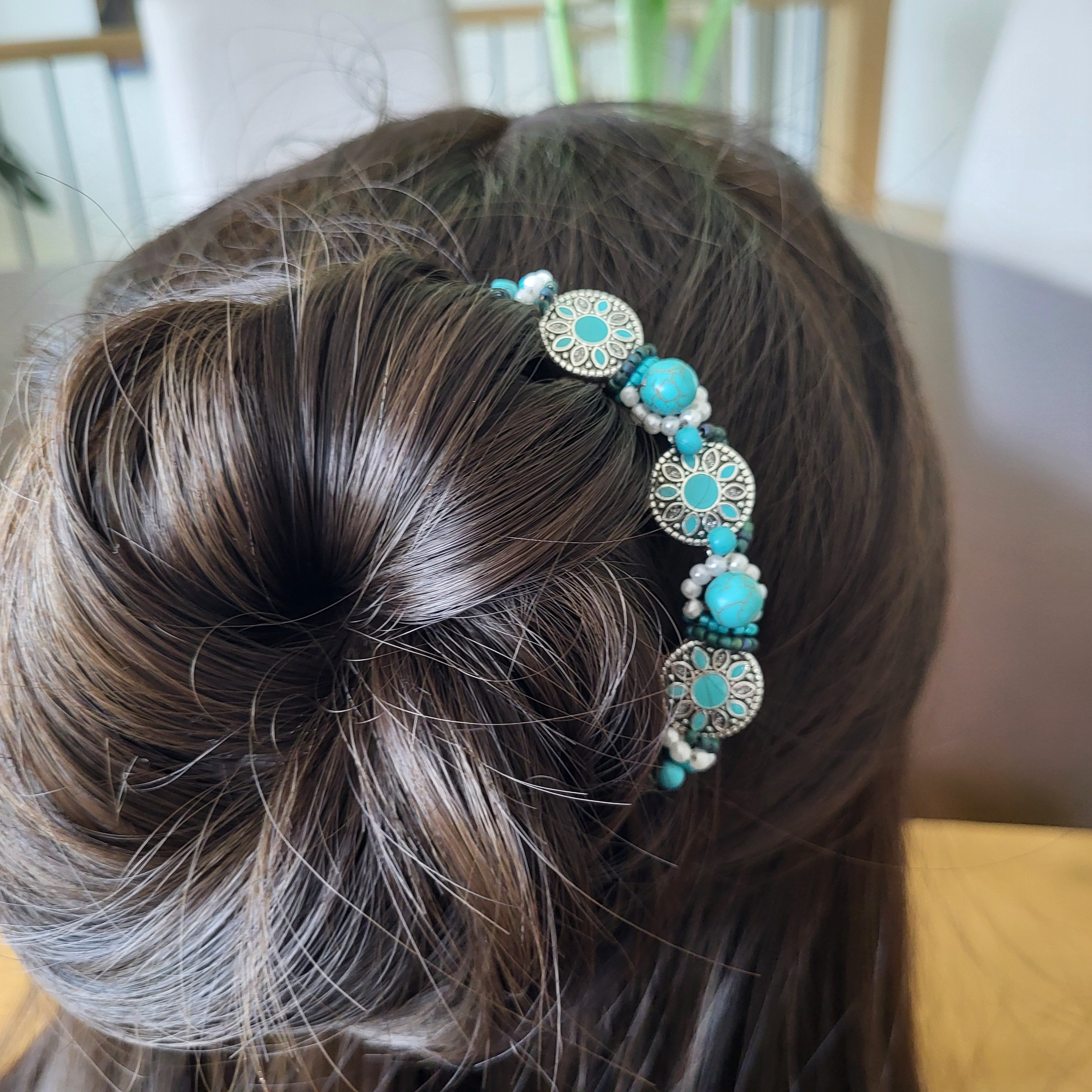 Navajo ヘアアクセサリー Navajo Beaded Hair Clip Set in Lavender