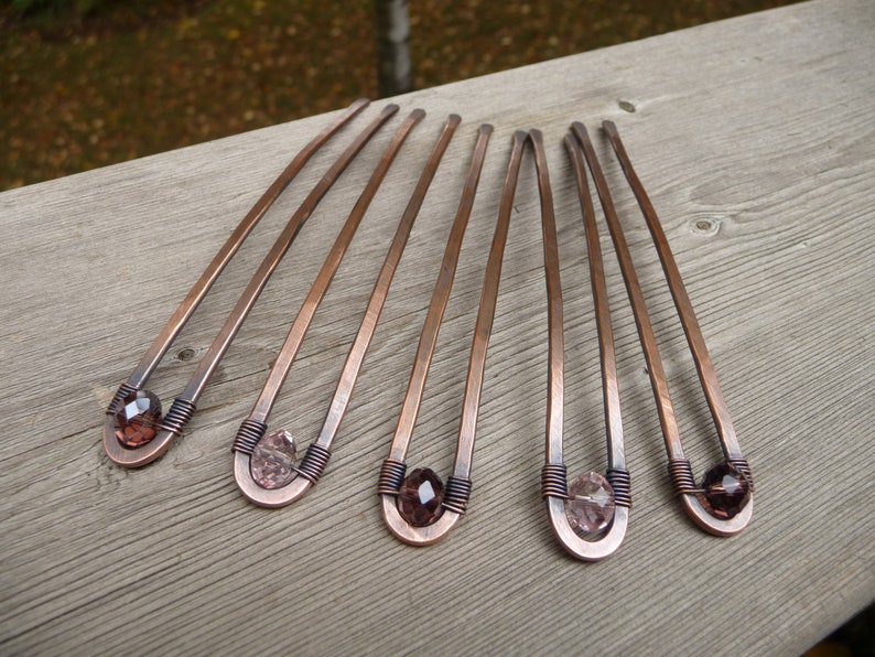 Metal hair pins set of 5 bun holder for long thick or thin Etsy