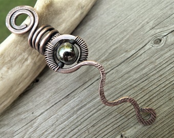 dreadlock bead, wire wrapped loc cuff, beard beads, metal dread sleeve, viking hair accessories, dreadloc holder, braid beads, dread lock