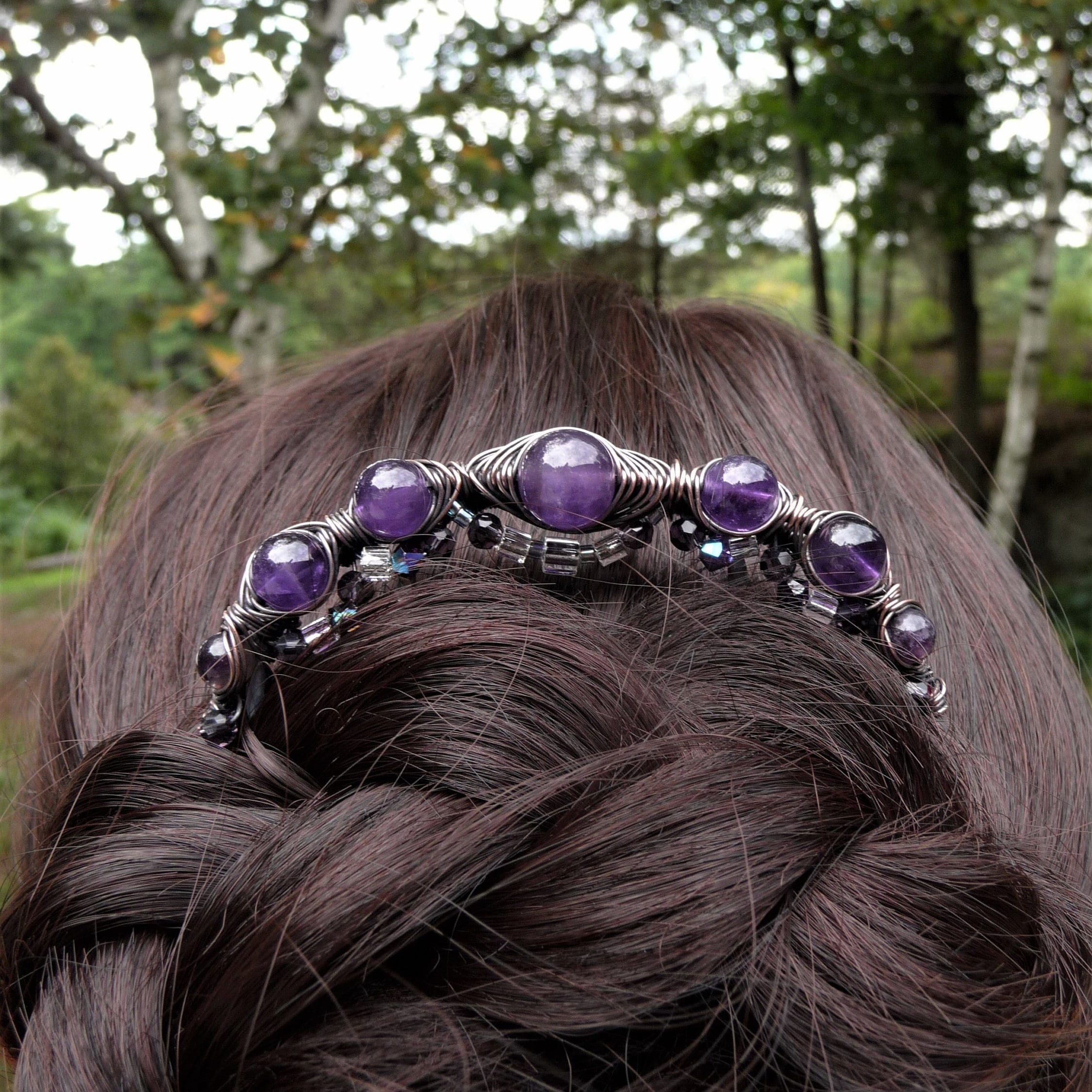 Amethyst Hair Comb - Etsy display picture 3