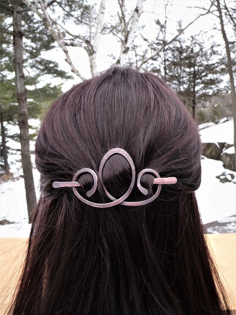 Handcrafted Metal Hair Barrette With Stick Simple Easy to Etsy