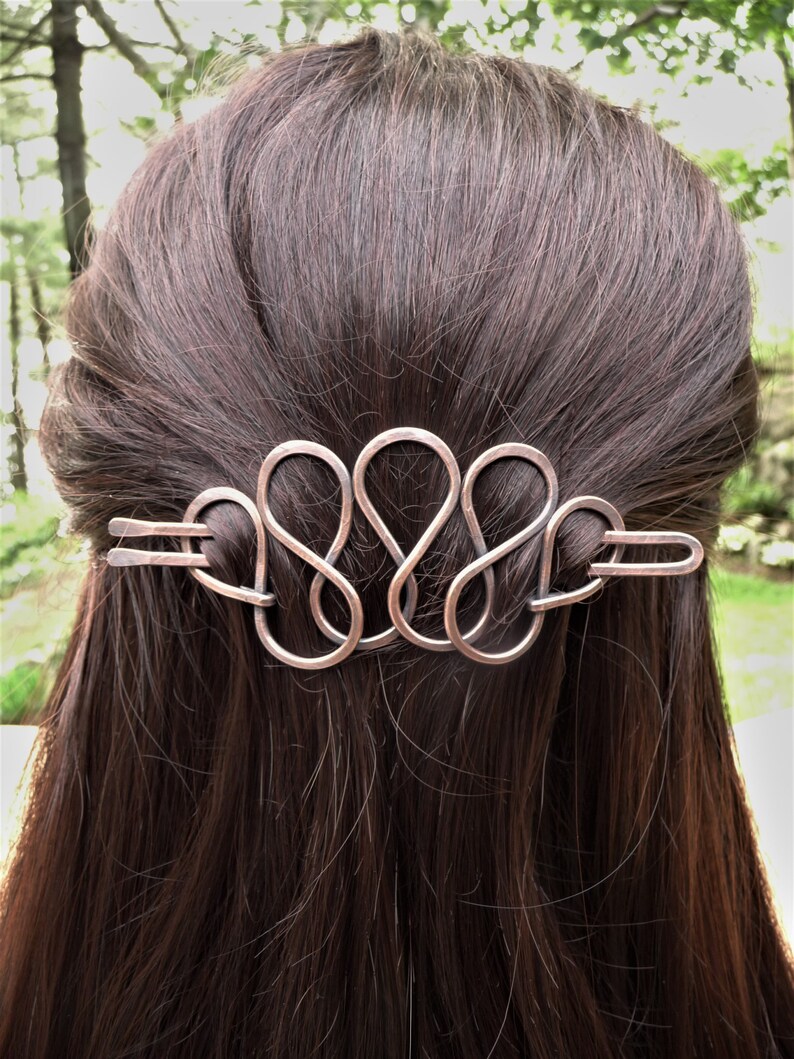Unique Hair Slide Barrette With Stick Wavy Spirals Hair Clip Etsy