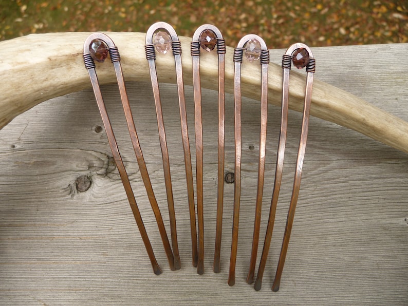 Metal hair pins set of 5 bun holder for long thick or thin Etsy