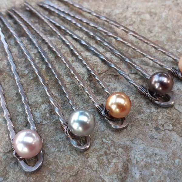 hair pins set, pearl multi-color hairpins for buns, updos & chignon, large french pin accessories women's jewelry, handmade hair fork stick