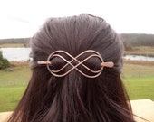 unique infinity hair clip barrette with stick, handcrafted hair accessories, women 39 s gifts, hair slide, copper metal hair slide pins