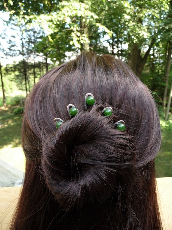 Hair Pin Set Of 5 Metal Hair Holder Forks For Buns Updo Etsy
