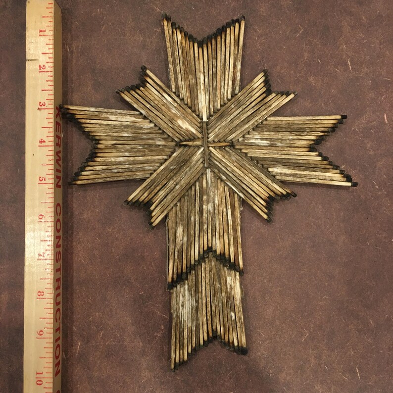 Matchstick Cross Stained Etsy