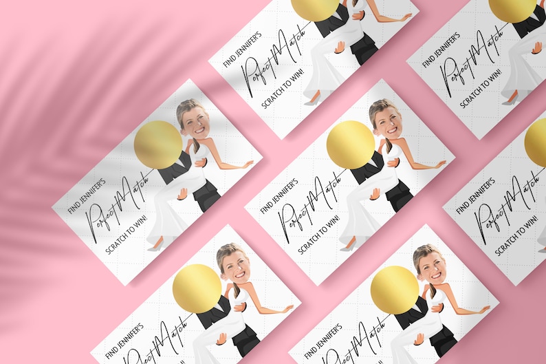 Bridal Shower Scratch Off Game - Perfect Match - Personalized Bride + Groom Image image 5