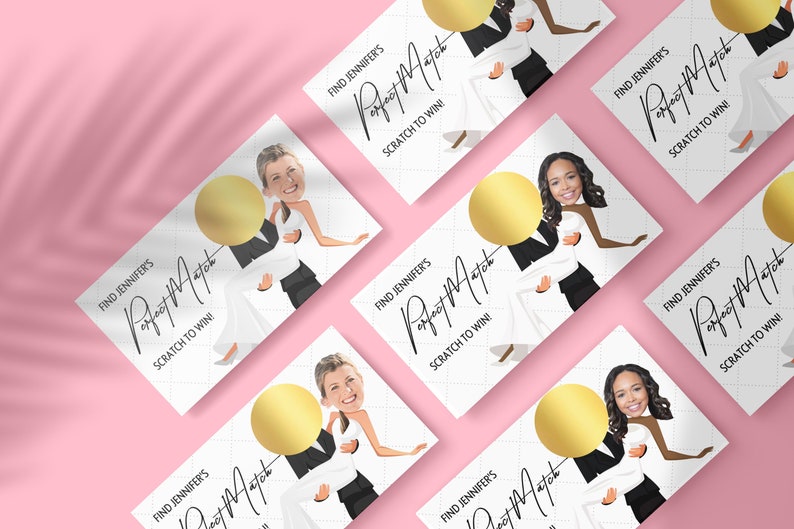 Bridal Shower Scratch off Game Perfect Match Personalized Etsy