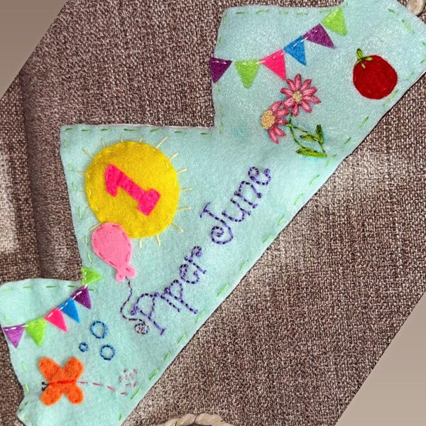 Embroidered felt birthday crown!