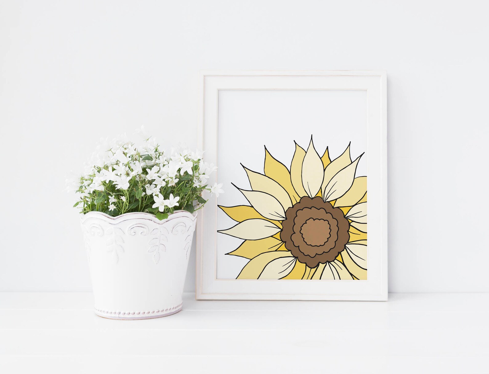 Sunflower Wall Art Print Instant Download Printable Art Etsy