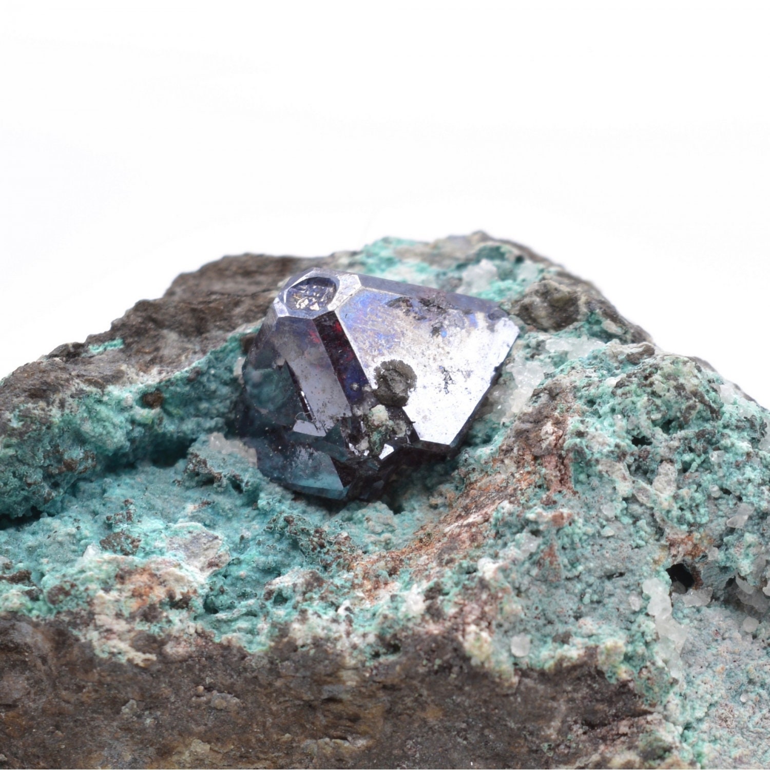 Cuprite sur Chrysocolle - Mine Mashamba, Katanga, Congo