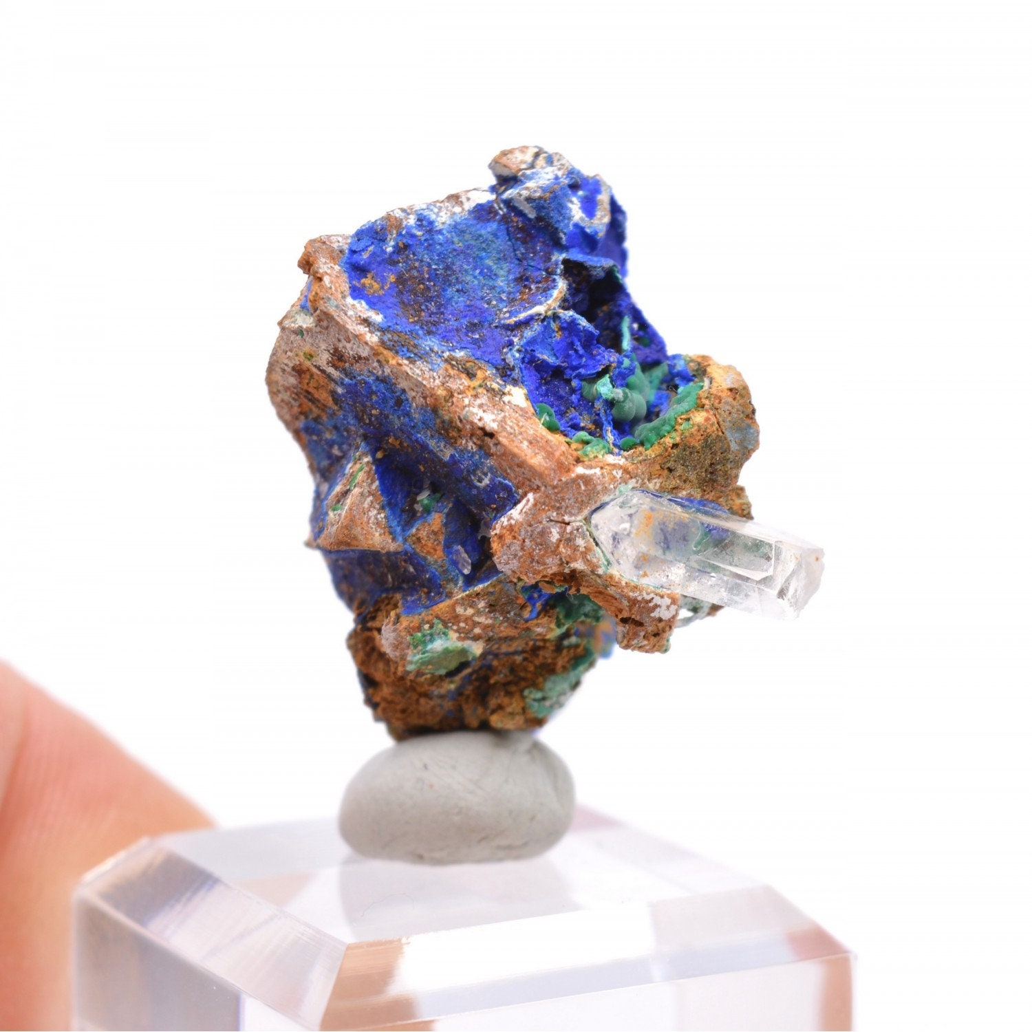 Azurite sur Tétraèdrite - Mine à Giraud | La Gardette, Isère, France