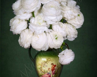 Ranunculus Bouquet,  Home Decor, Fine Art Prints, Floral Art, Flower Prints, Wall Art