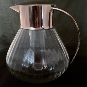 Mid Century Modern Pitcher w/ Glass Tube for Ice