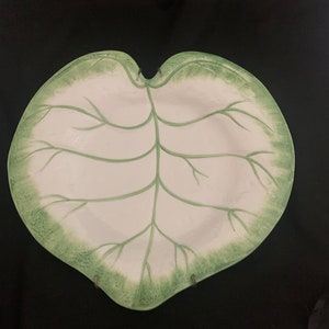 Ceramic Leaf Platter Marked O.G.G. Italy