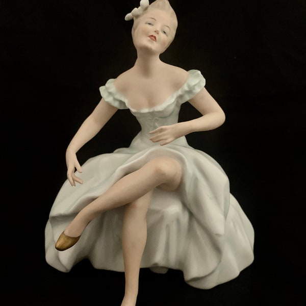 Wallendorf Porcelain Seated Ballerina Figurine