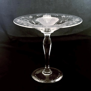 Antique ABP Cut Glass Pedstal Tazza / Compote By Hawkes
