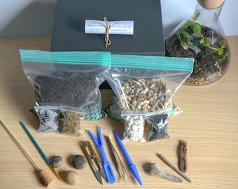 DIY Terrarium kit with Guide & Optional Tools/Gift Box Small Medium Large