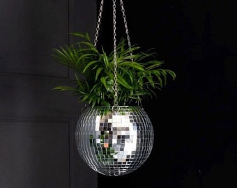 Disco Ball Planter Hanging Planter Light Catcher Sun Catcher Mirror Hanging Basket