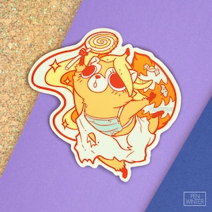 Vinylsticker Magisch meisje wasbeer 3"