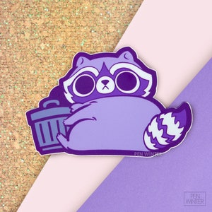 Vinylsticker paarse wasbeer 3"