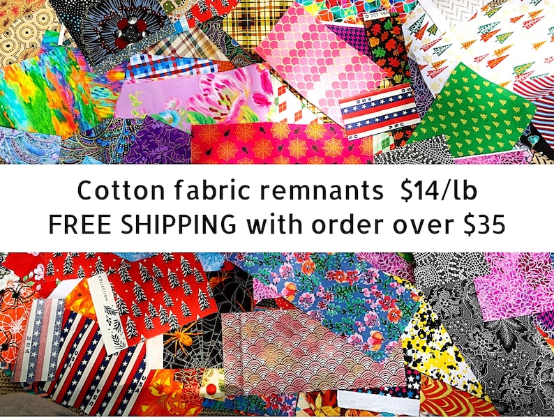 1 Pound of Cotton Fabric Remnants / Cotton Fabric Remnants by Etsy