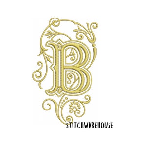 Elegant Letter B Embroidery Monogram: Wedding Linens (Digital Download)