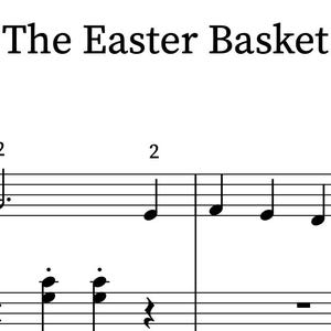 The Easter Basket by Kristen Khamistos - Easy Piano Sheet Music - Two Lines - PDF Download - Beginners - Level 1 Piano Piece - Printable