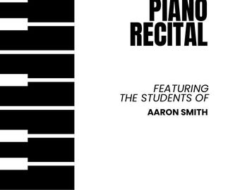 Editable Modern Program - Piano Recital Program - Music Teacher Resource - Recital Program Template - Printable Program - Piano Studio