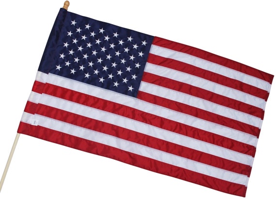 American Flag With Pole Sleeve 3x5 Ft Outdoor Us Banner Etsy