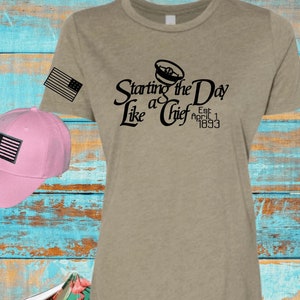 T-Shirt, Starting the Day Like a Chief, Chief Shirt, Veteran Shirt, Petty Officer, Navy Sailor Chief, Military Gift, Patriotic Shirt
