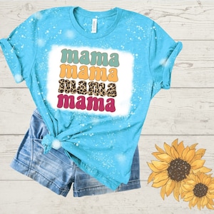 T-Shirt | MaMa MaMa MaMa | Distressed T Shirt | Bleached T Shirt | Vintage T Shirt | Sublimated T Shirt | Unisex | Handmade |