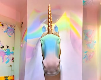 3D Printed Wall Hanging Unicorn – Perfect for Kids’ Earphones or Room Decoration