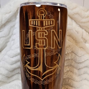 Copo, copo personalizado Woodgrain CPO, SCPO ou MCPO, copo Navy Chief