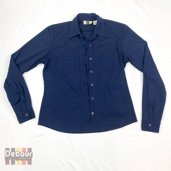 Vintage 1990s collared blouse 90s button front sh… - image 1