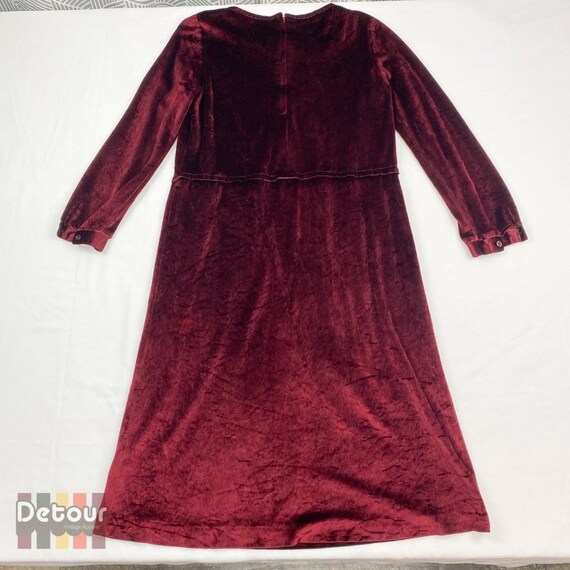 Vintage 1970s velour dress velvet gown medium coc… - image 5