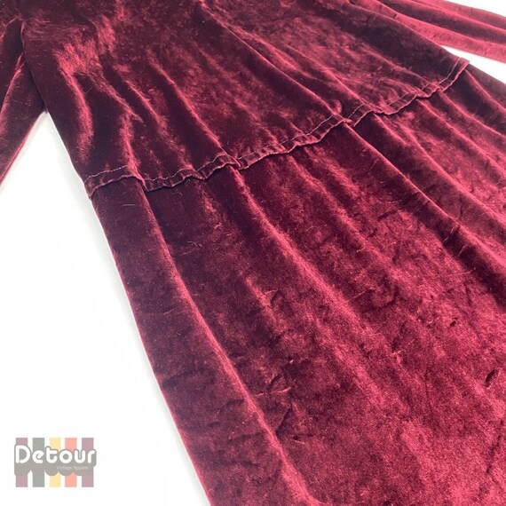 Vintage 1970s velour dress velvet gown medium coc… - image 2