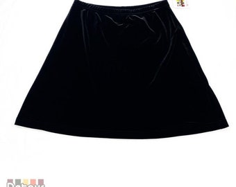 Vintage 1980s black velvet mini skirt Sz Med