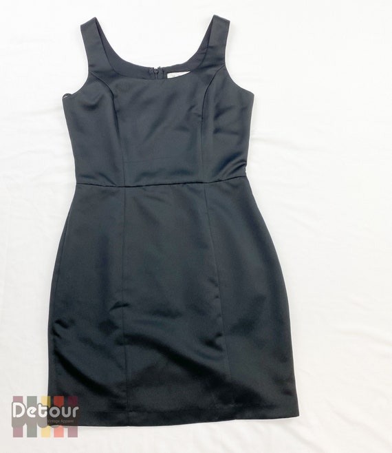 Vintage 1990s satin cocktail dress 90s sleeveless… - image 1